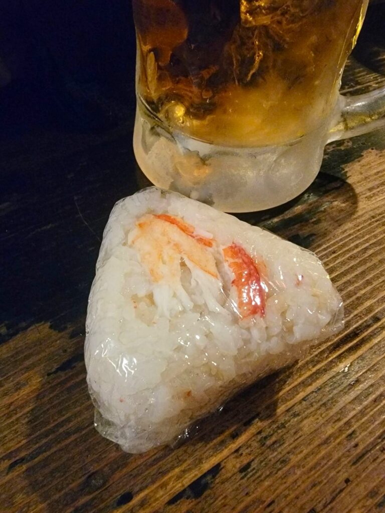 【吉祥寺 ハモニカ横丁 清水屋1号店 カニの出汁おむすび】